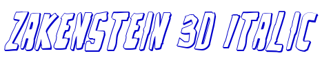 Zakenstein 3D Italic الخط